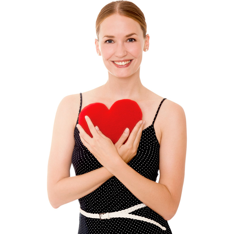Frau mit Herz
